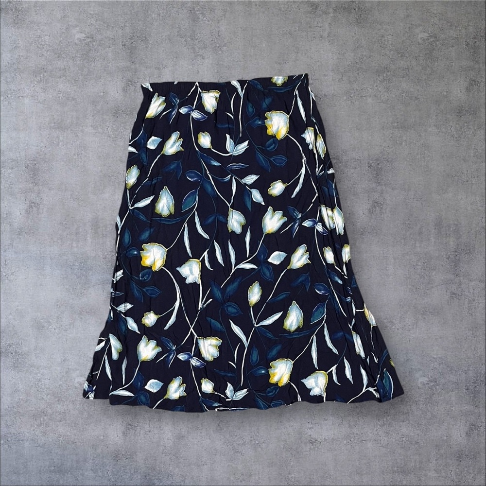 Blue Floral Maxi Skirt